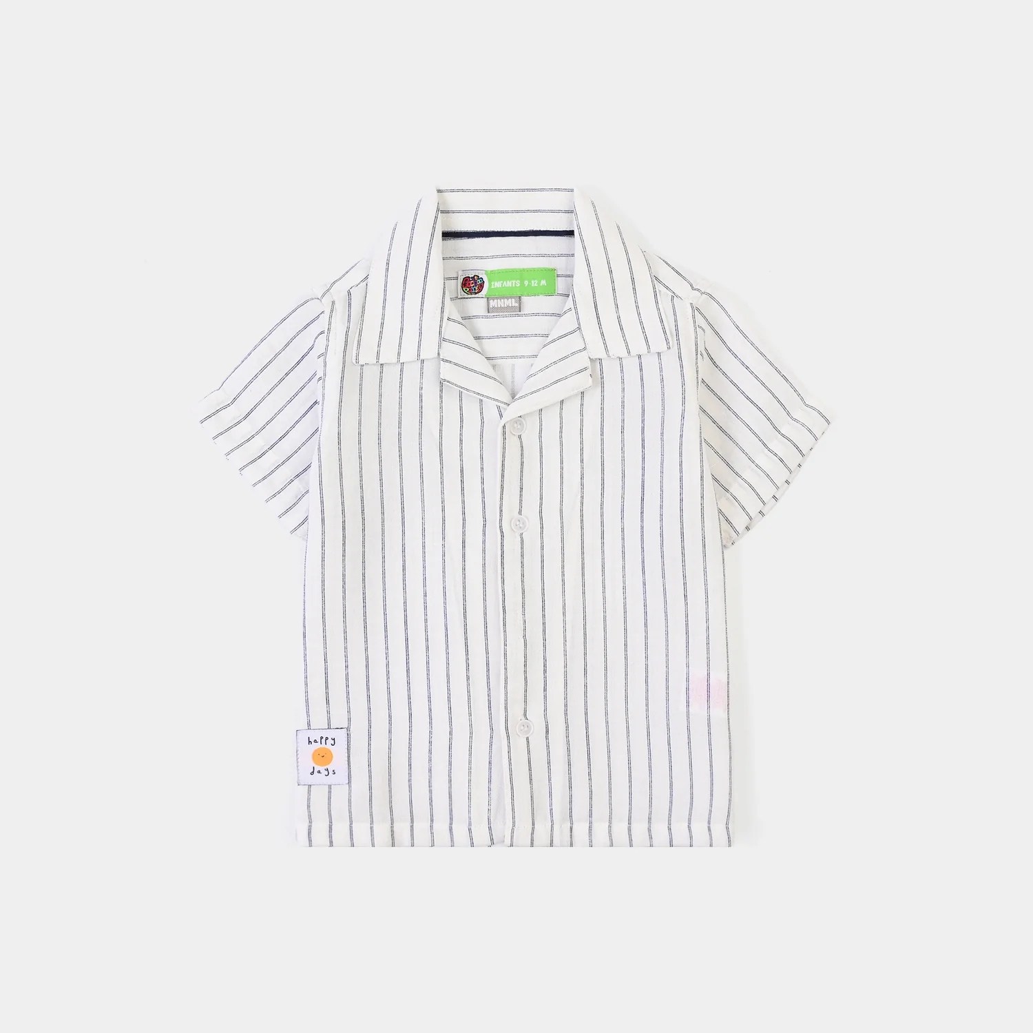 Infant Boys Yarn Dyed Shirt (Fun Play)-White