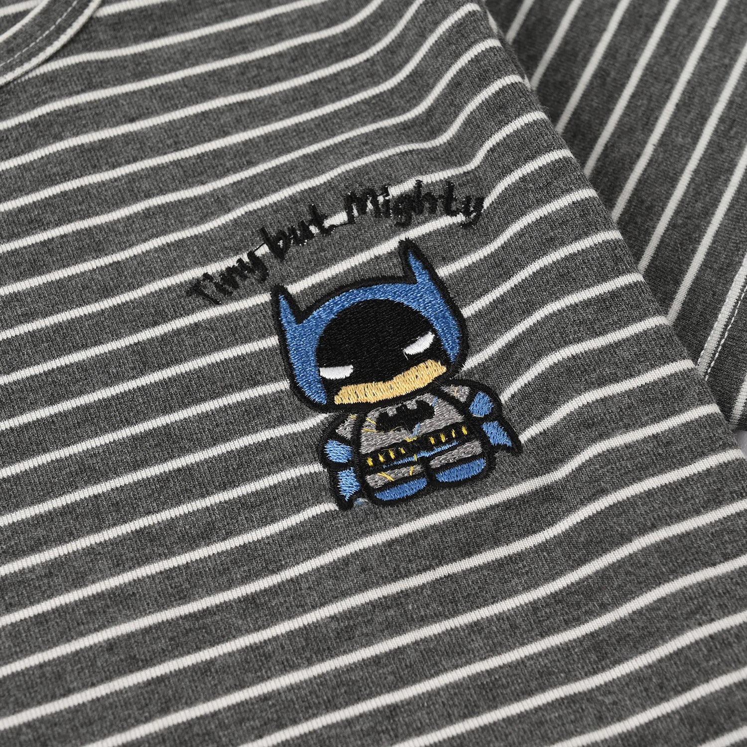Infant Boys Yarn Dyed T-Shirt (Tiny But Mighty) - Grey - Image 3