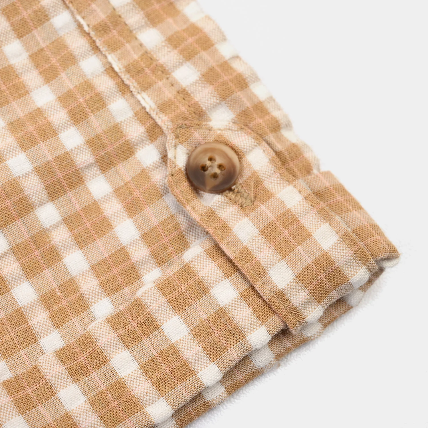 Infant Boys Yarn Dyed Woven Romper-Bear Hug-BROWN - Image 3