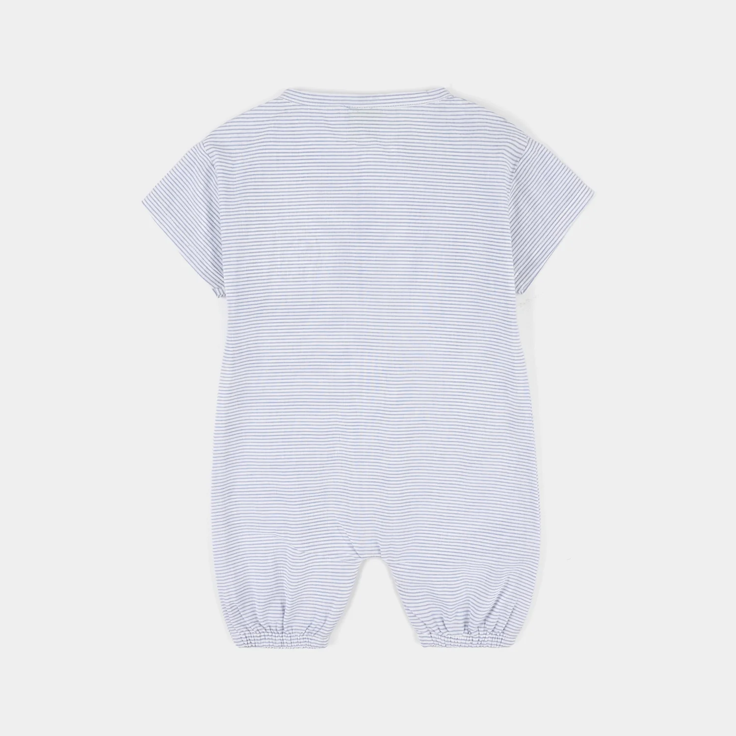 Infant Boys Yarn Dyed Woven Romper (Let’s Go Dino) - Blue/White - Image 4