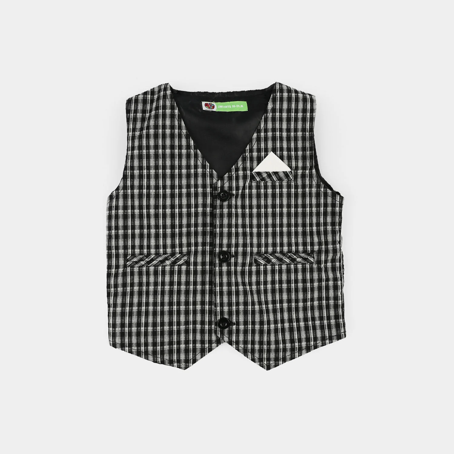 Infant Boys Yarn Dyed Woven Suit (3 Piece) - Black/White - Image 4