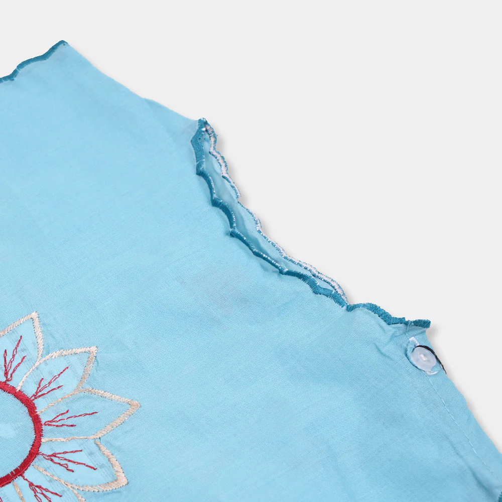 Infant Cotton Jhabla Emb - Blue - Image 2