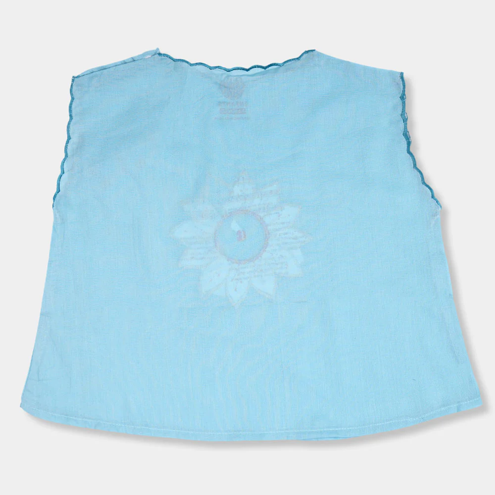Infant Cotton Jhabla Emb - Blue - Image 3