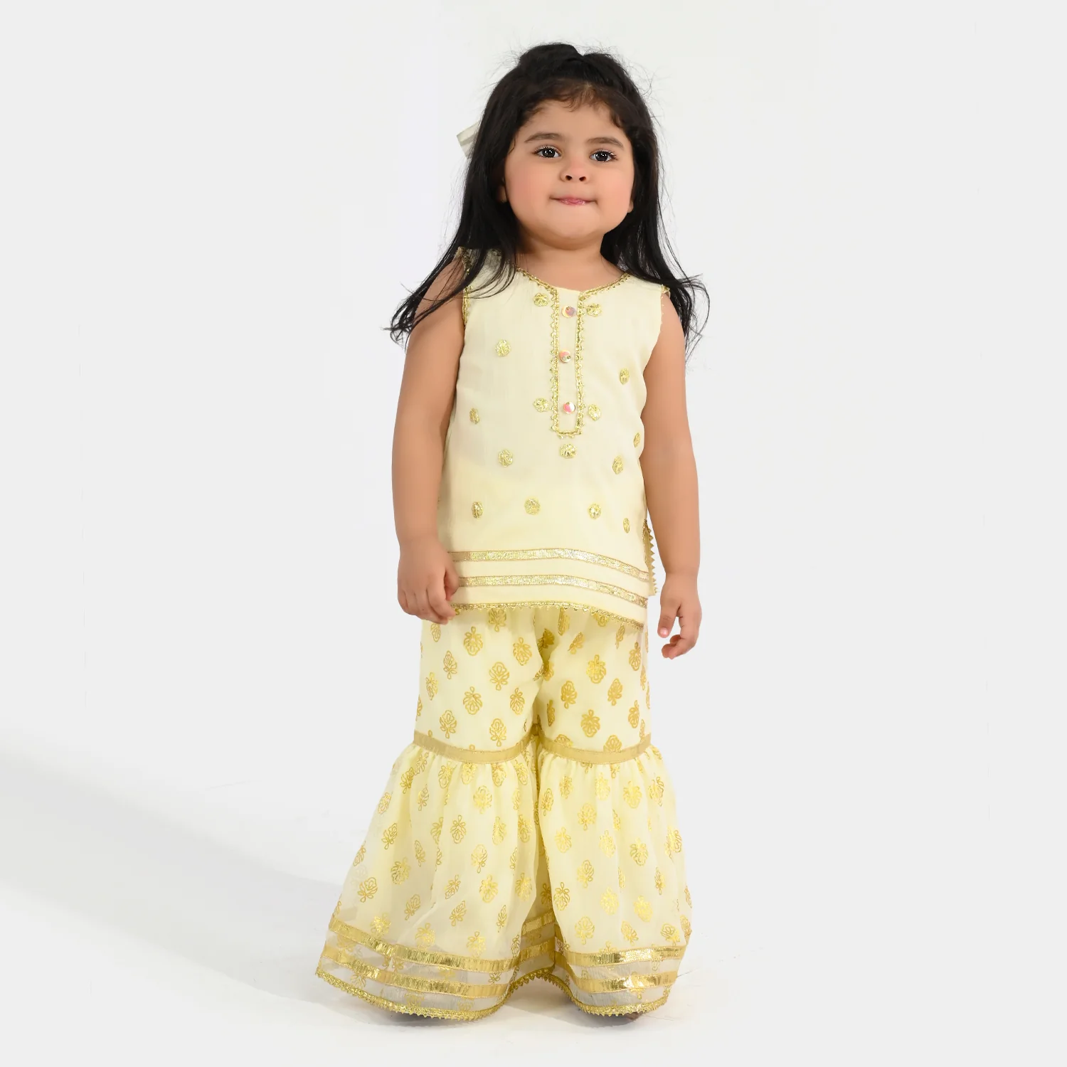 Infant Girls Chiffon 2Pcs (Sona) β Cream - Image 4