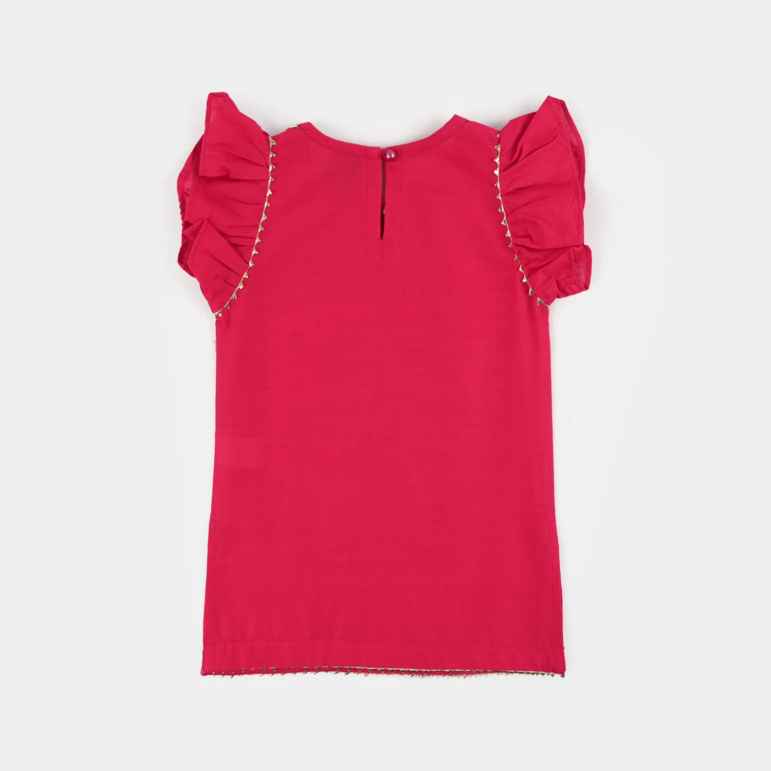 Infant Girls Cotton Slub 2Pc Suit (Pari) - Shocking Pink - Image 11