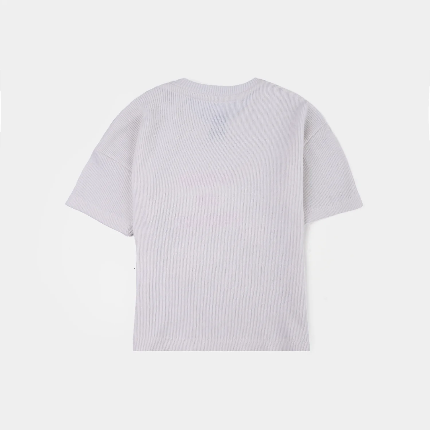 Infant Girls 2x1 Rib T-Shirt (Flower) - White - Image 5