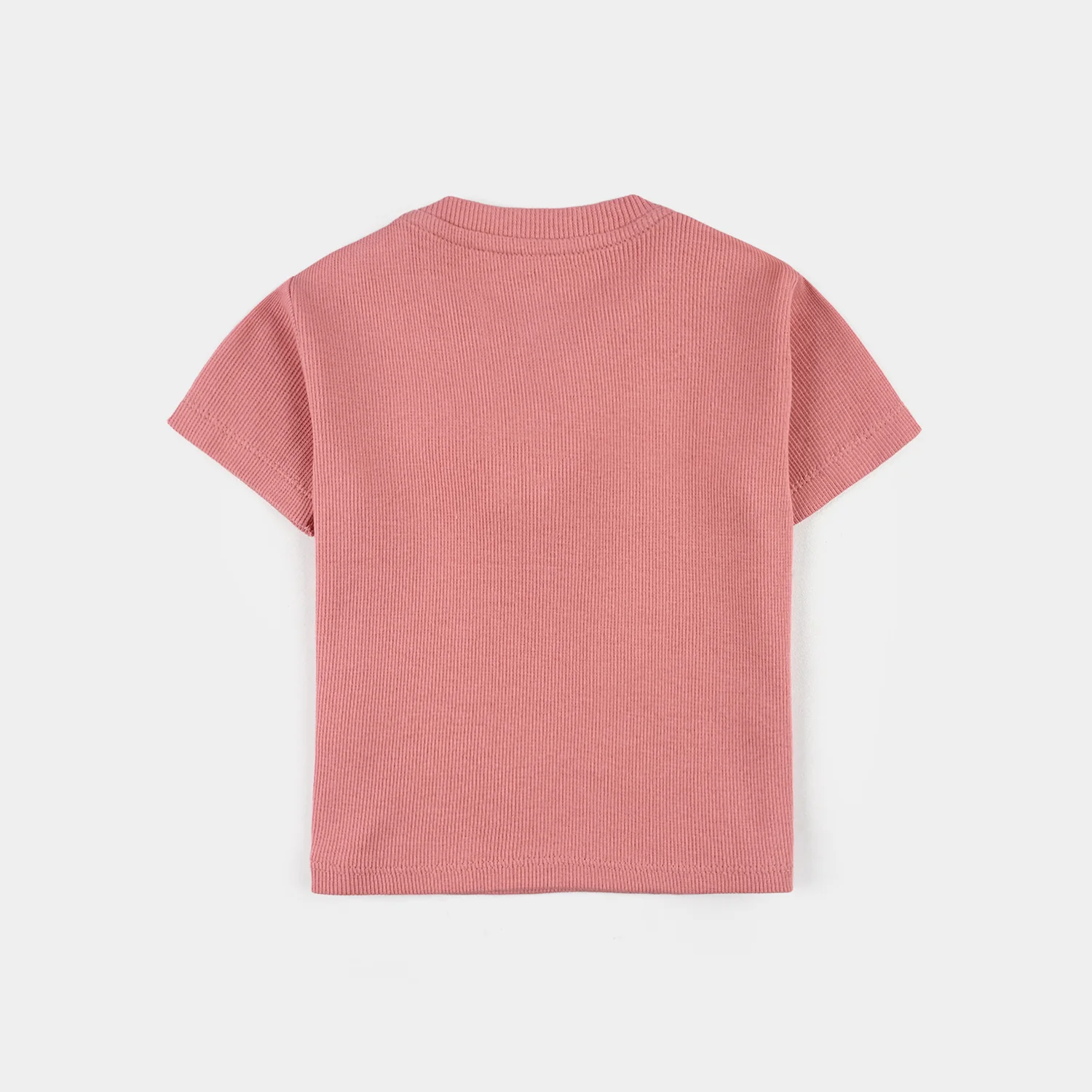 Infant Girls 2x1 Rib T-Shirt (Smile Flower) - Apricot - Image 5