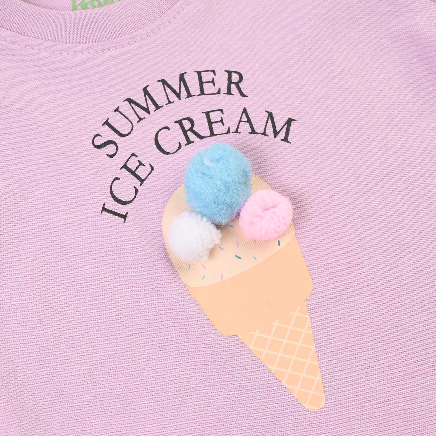 Infant Girls 2x1 Rib T-Shirt Summer Ice Cream-Orchid - Image 3