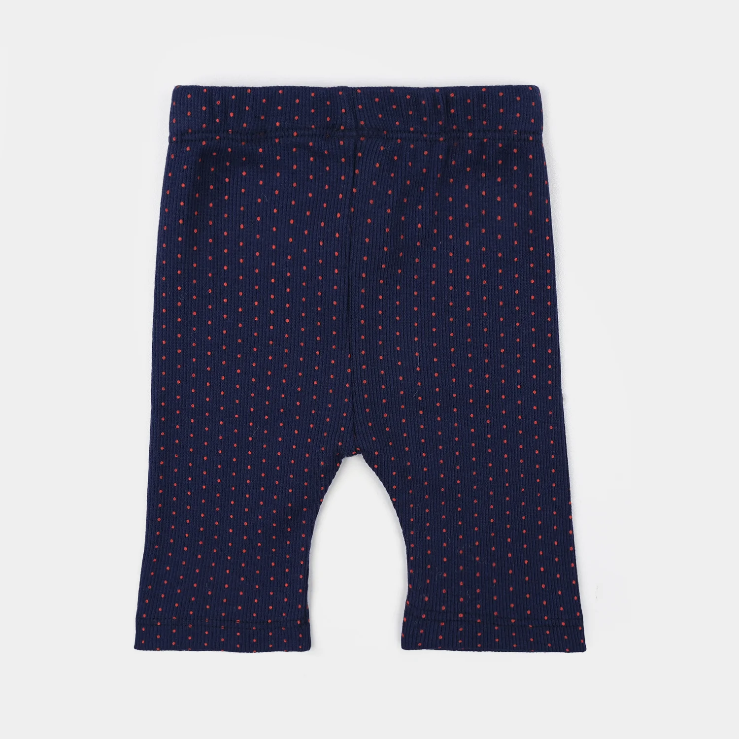 Infant Girls 2x1 Rib Tight Polka-Navy Blue