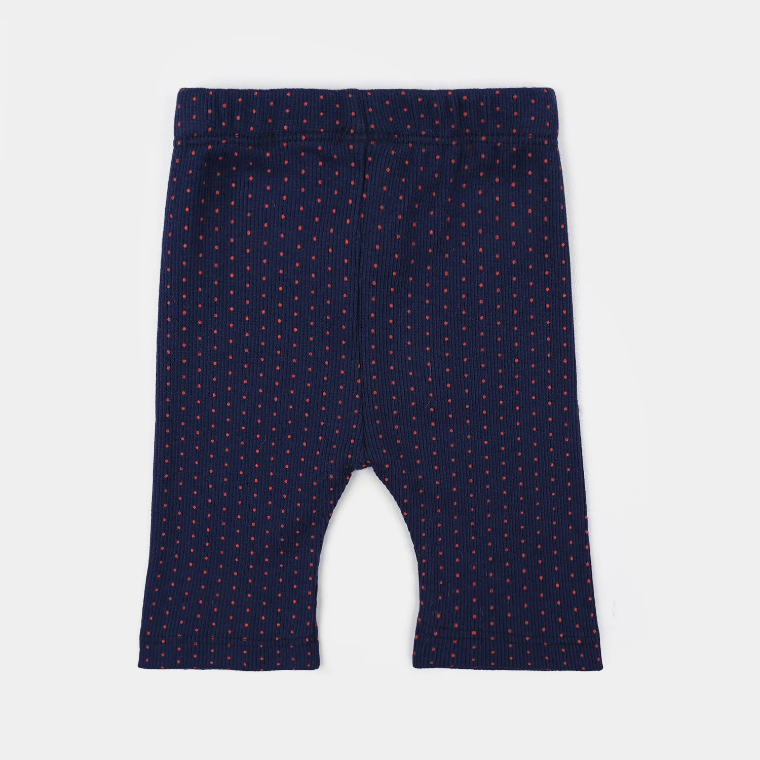 Infant Girls 2x1 Rib Tight Polka-Navy Blue - Image 3
