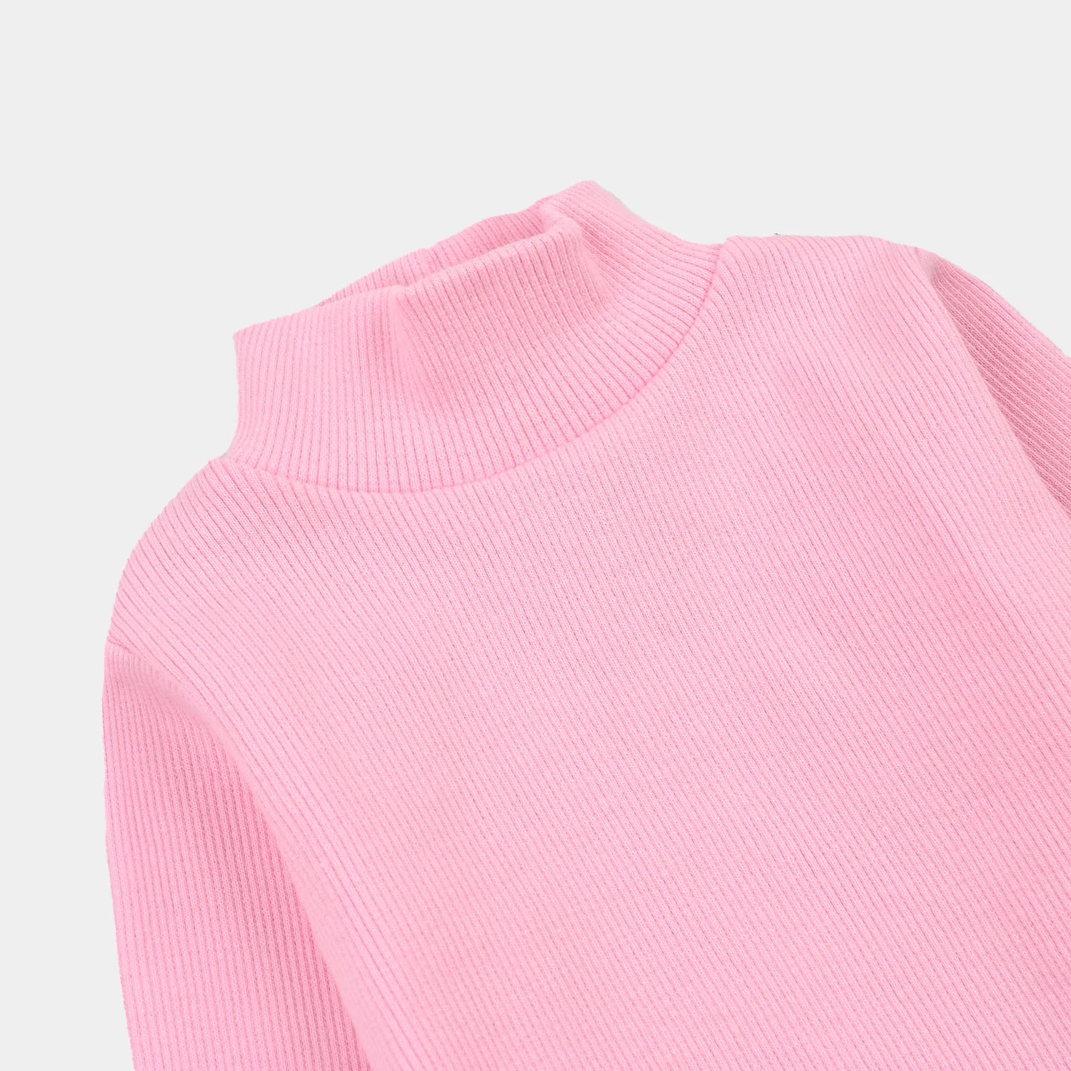 Infant Girls 2x1 Rib Turtle Neck - Pink - Image 3