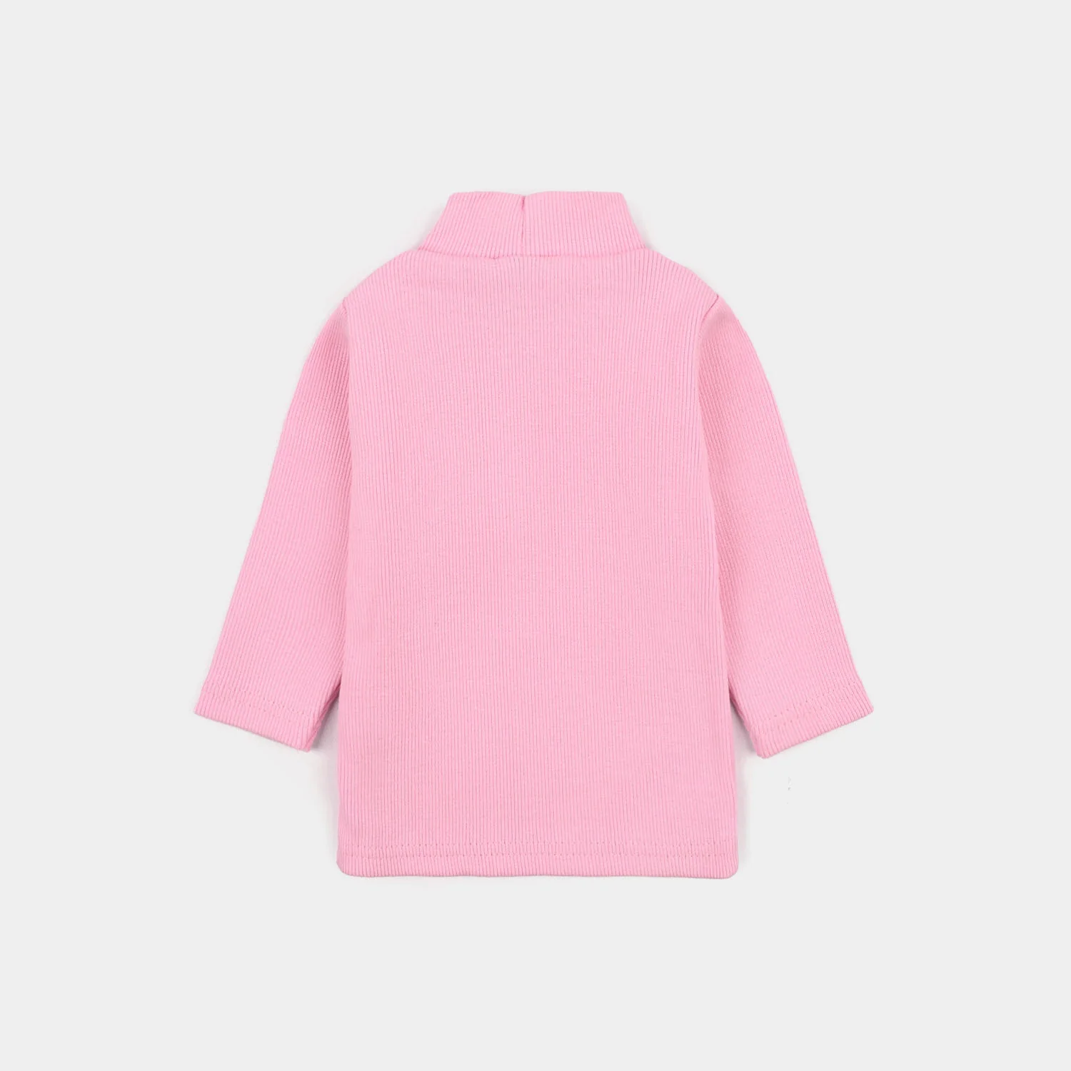 Infant Girls 2x1 Rib Turtle Neck - Pink - Image 4