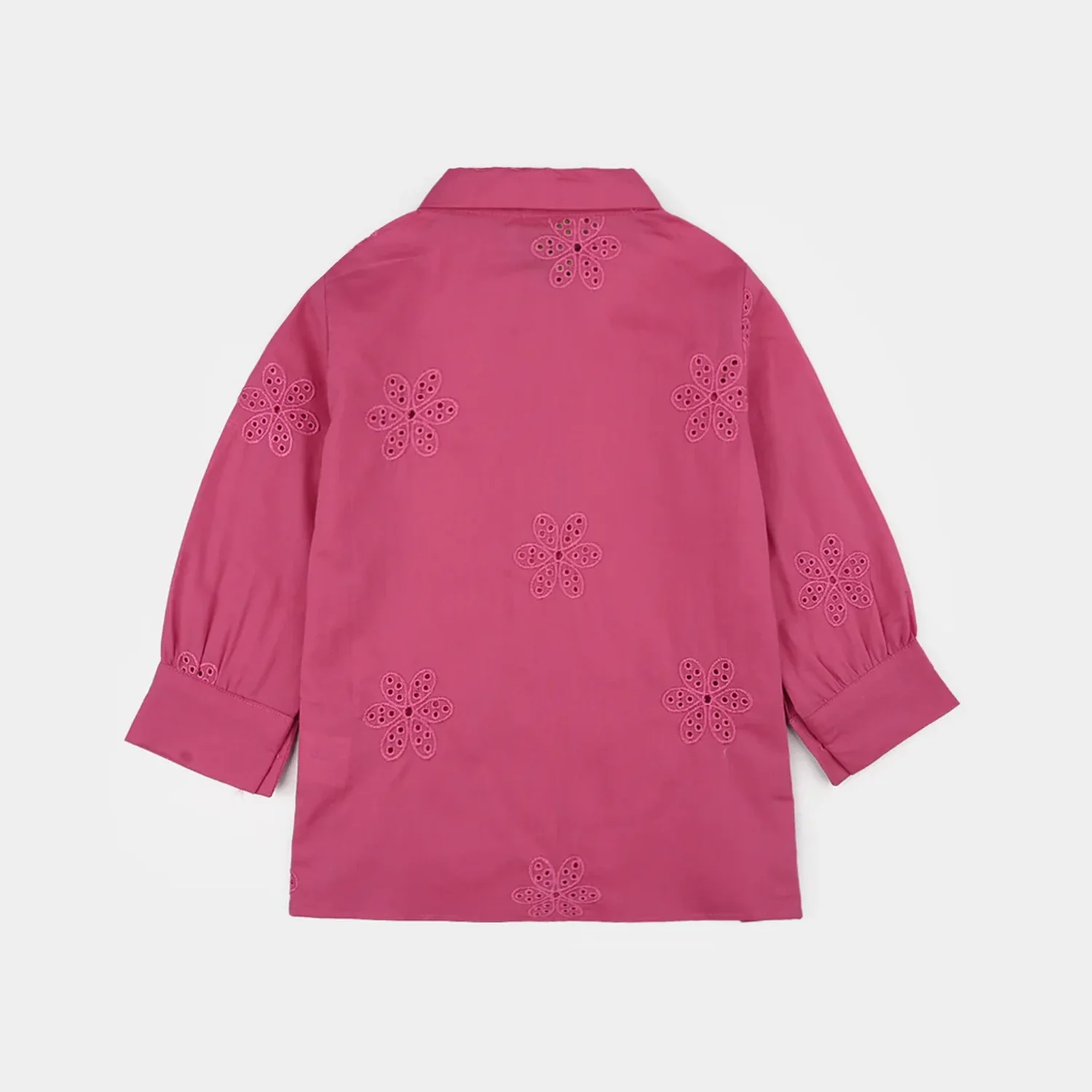 Infant Girls Chicken Kari Embroidered Top (Rose) - Fuchsia - Image 4