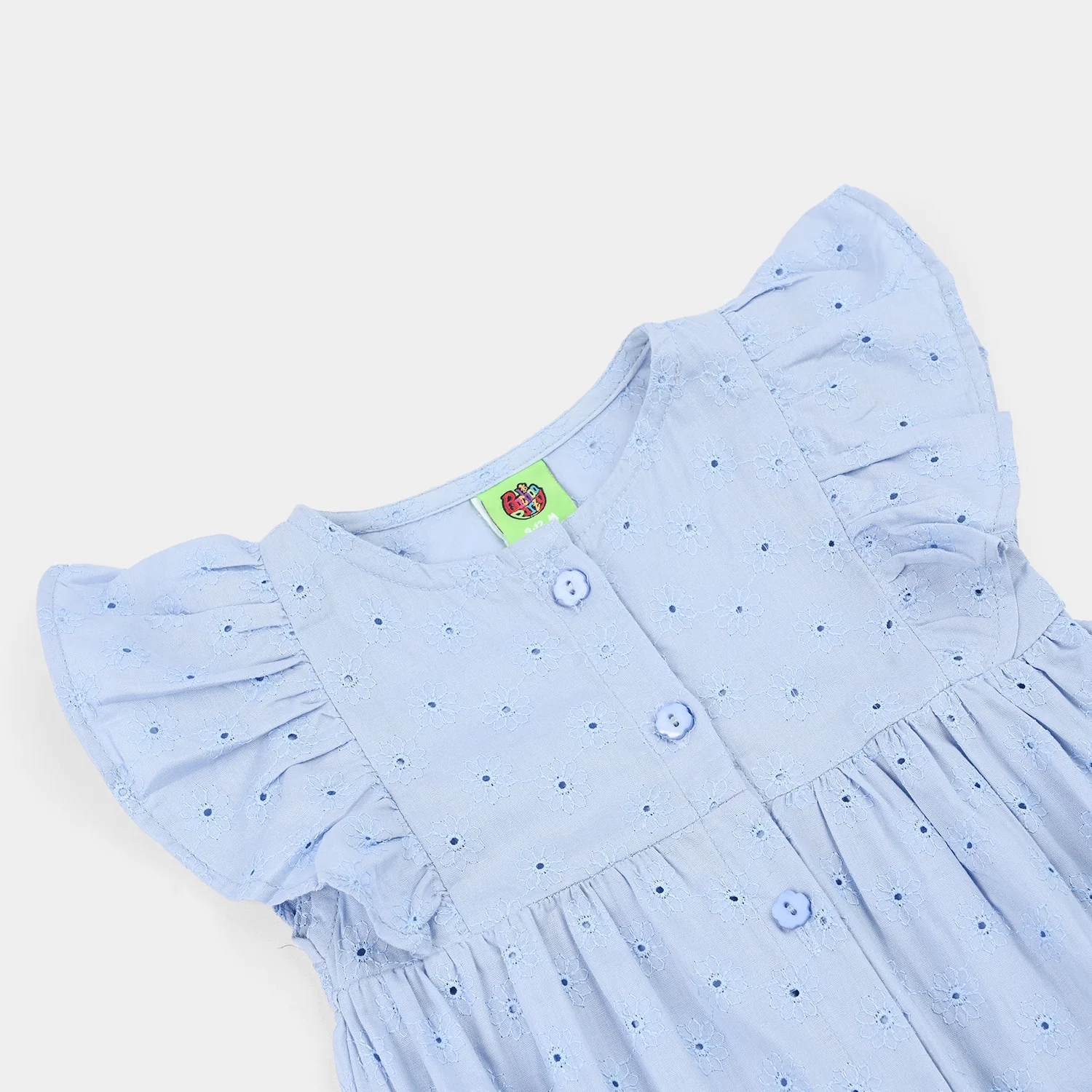 Infant Girls Chicken Kari Woven Romper-Bluebell-Light Blue - Image 2