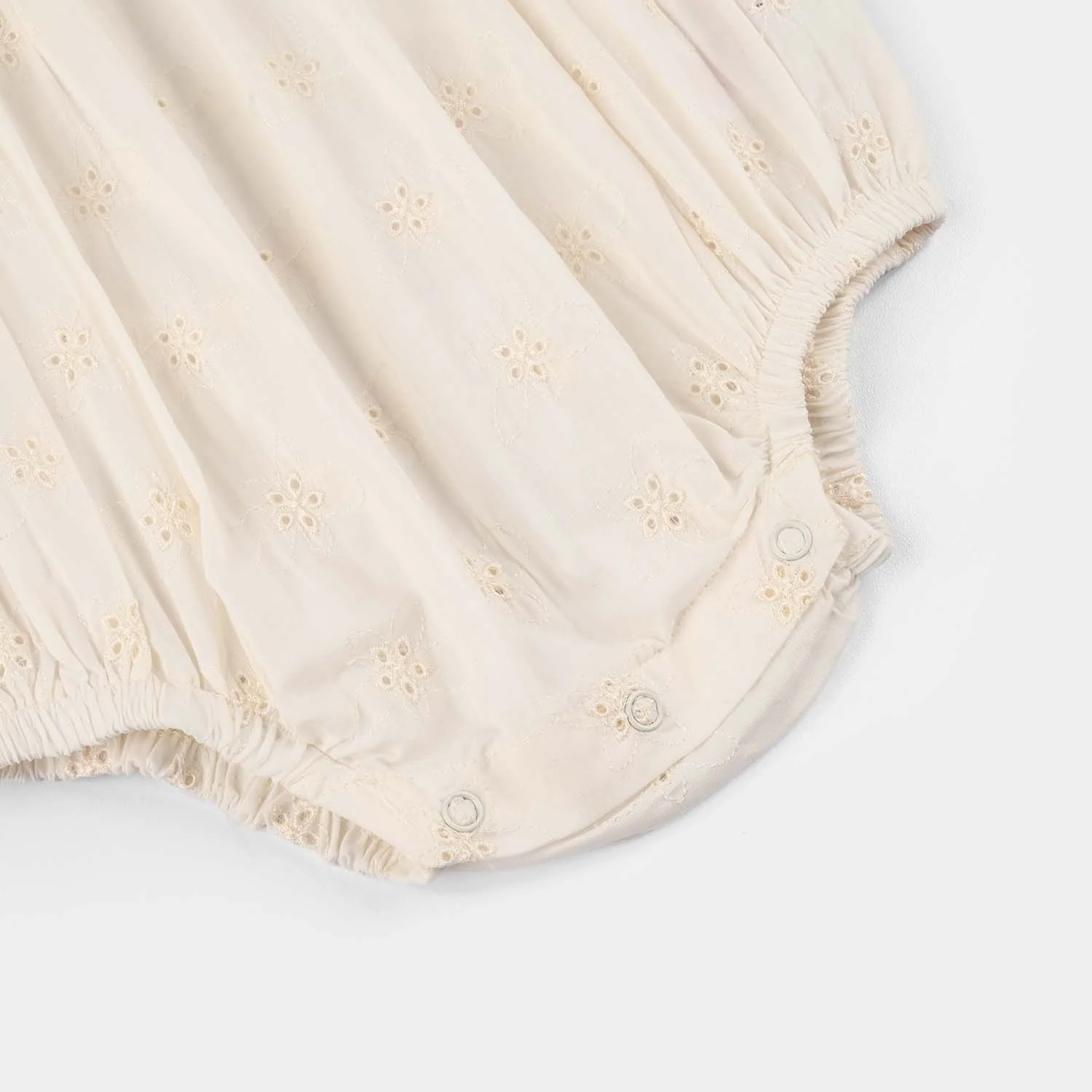 Infant Girls Cotton Romper (Chicken Kari) - Off-White - Image 3