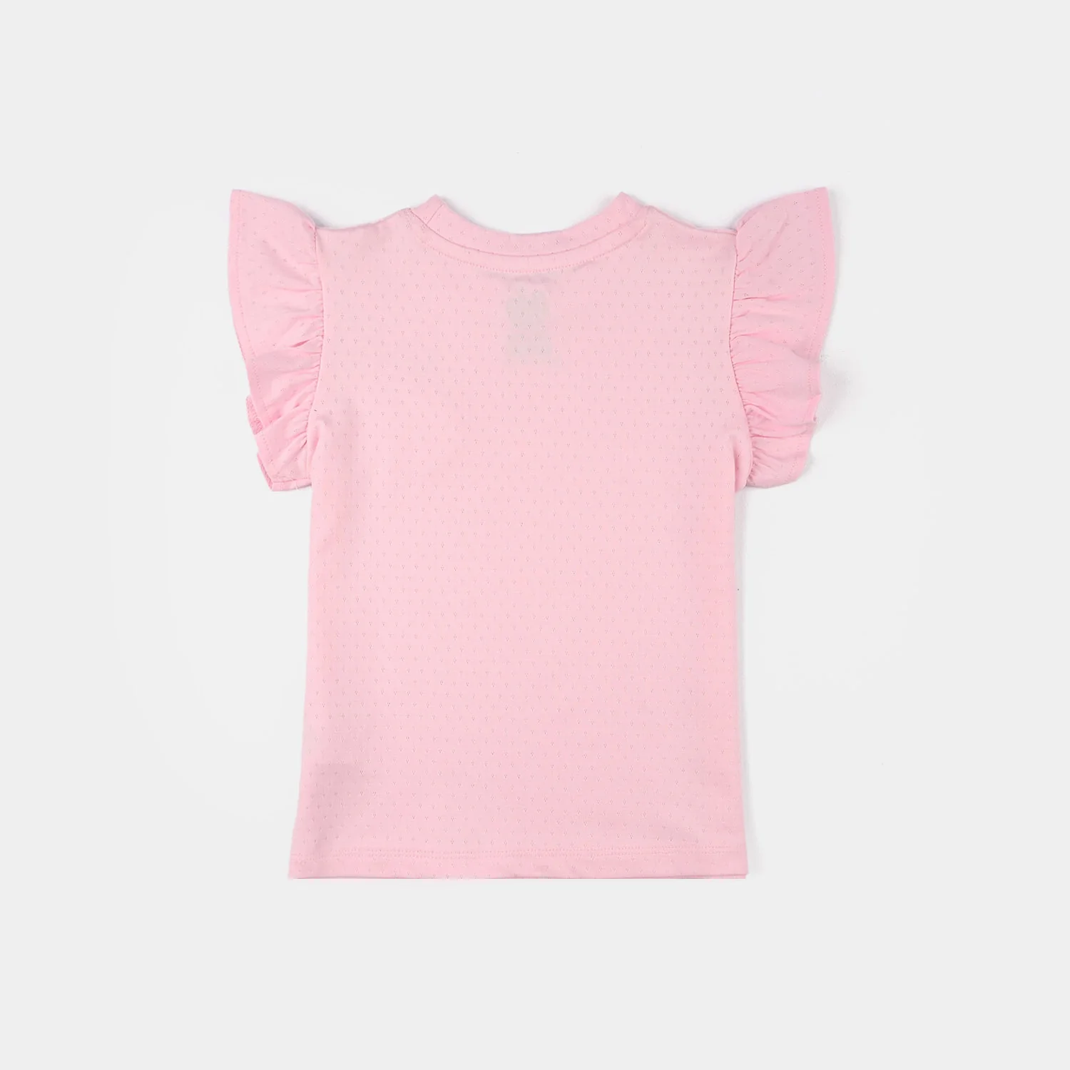 Infant Girls Knitted Jacquard T-Shirt (Flower) - Pink - Image 3