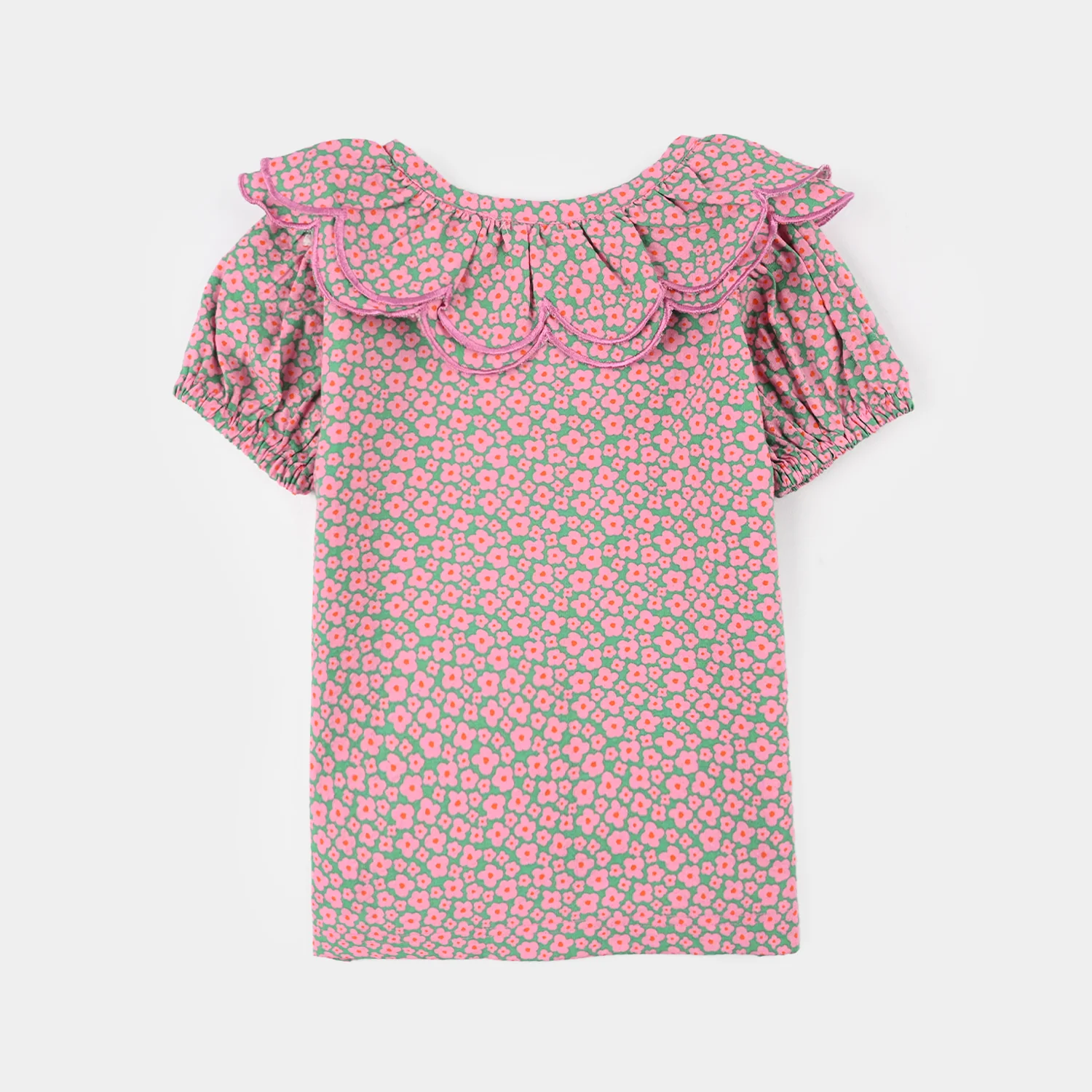 Infant Girls Cotton 2-Piece Suit (Mint Pop) - Pink - Image 4