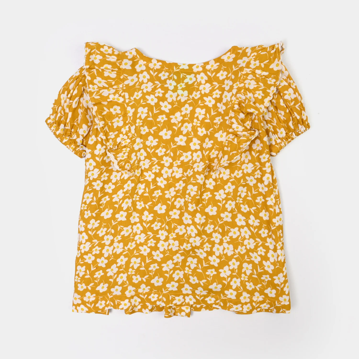 Infant Girls Cotton 2Pc Suit Daisy- Mustard - Image 5