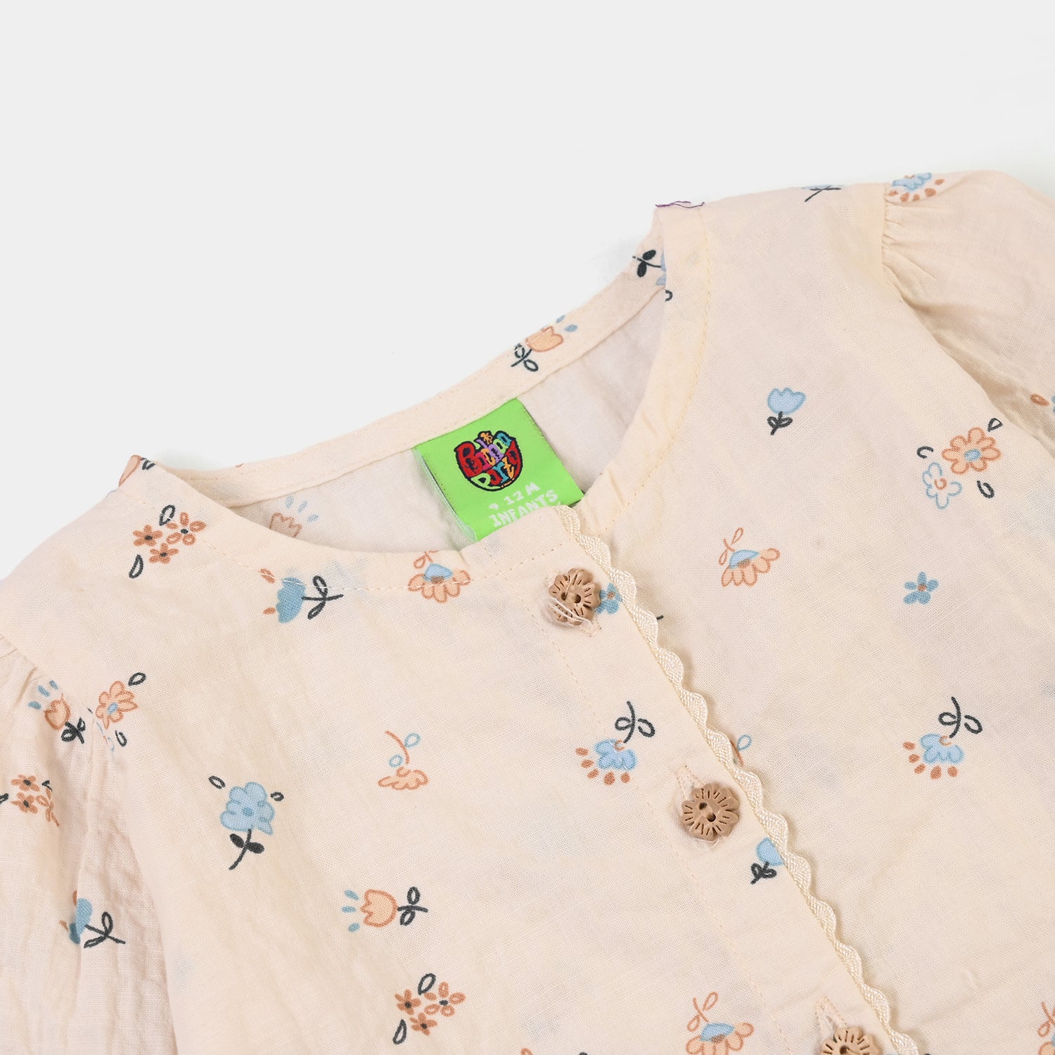 Infant Girls Cotton 2Pc Suit Fall- OFF White - Image 3