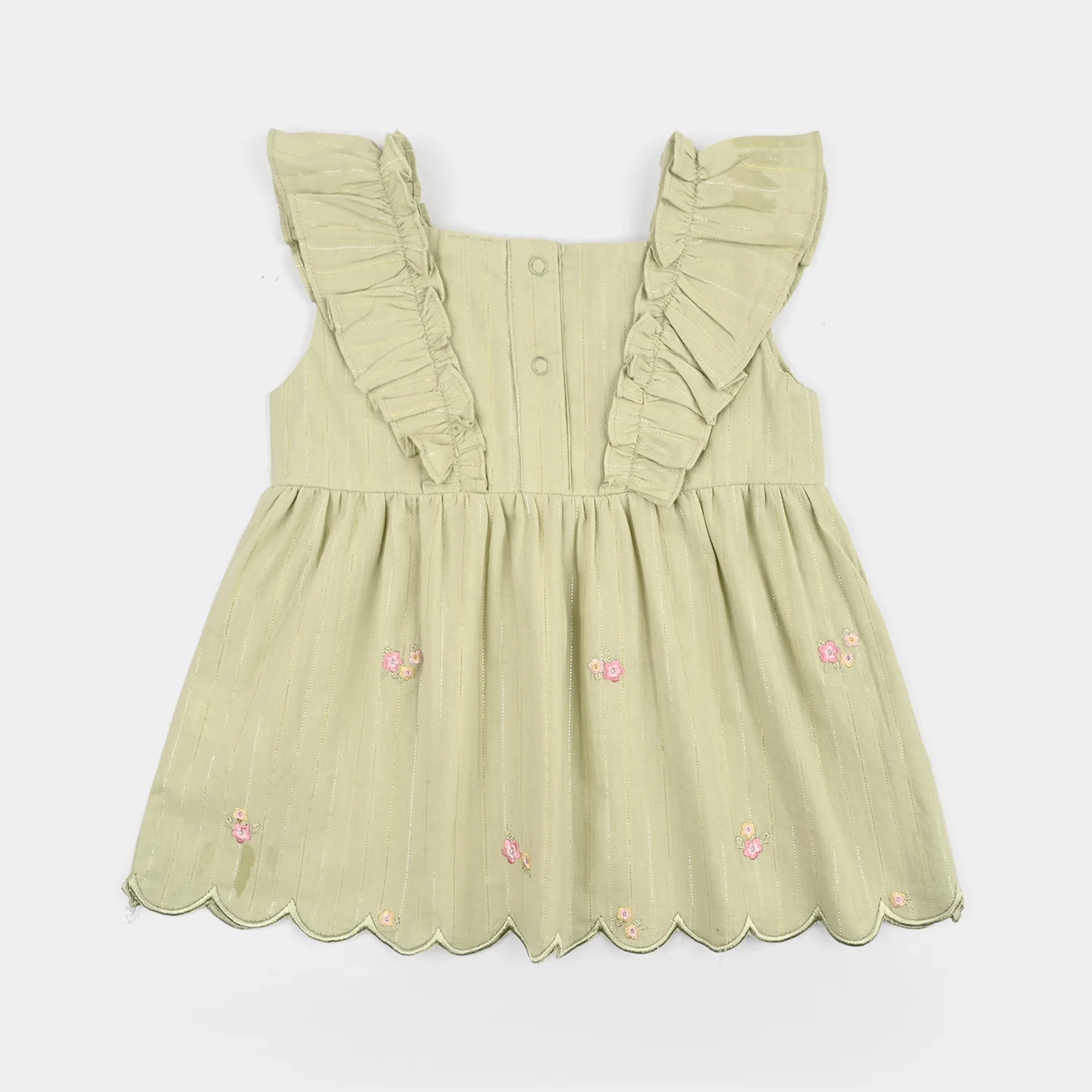 Infant Girls Cotton 2Pc Suit-Flowery-Light.Green - Image 5
