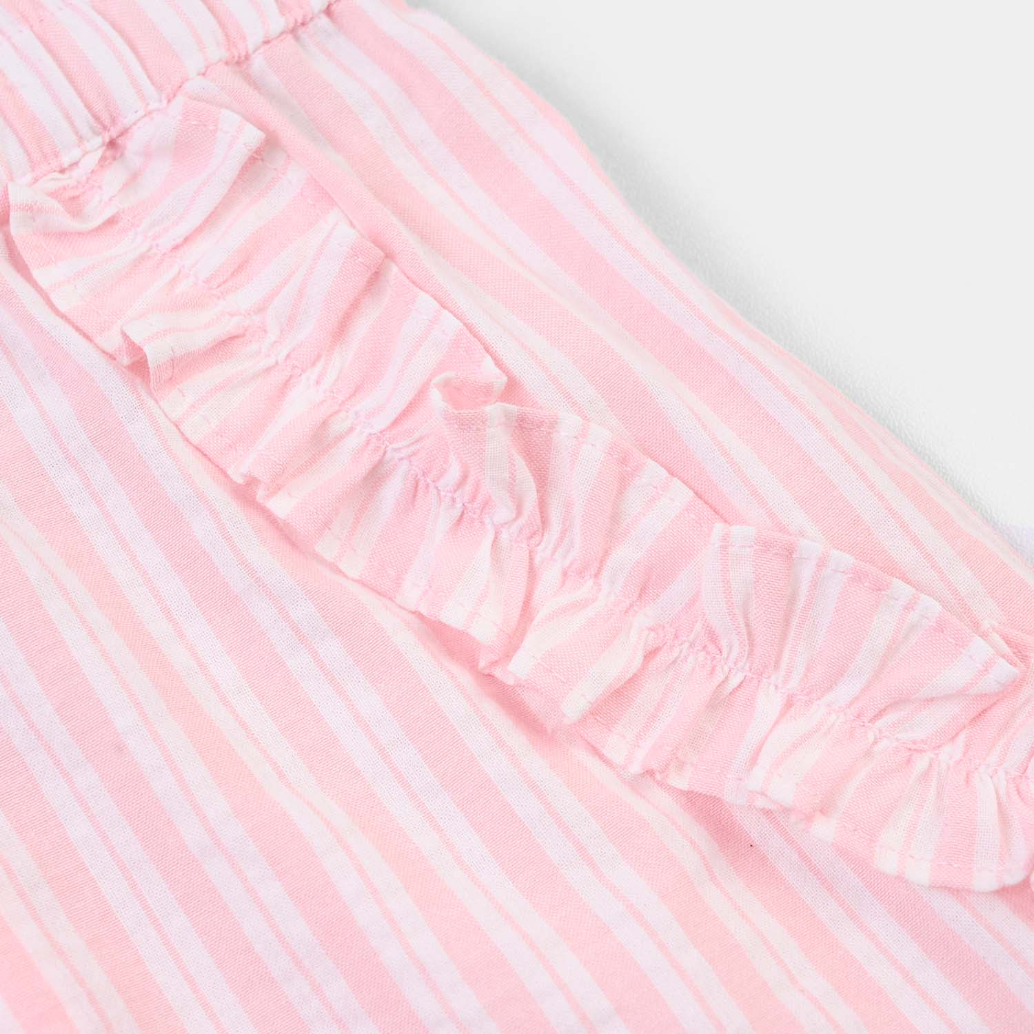 Infant Girls Cotton 2Pc Suit- Pink Stripes - Image 6