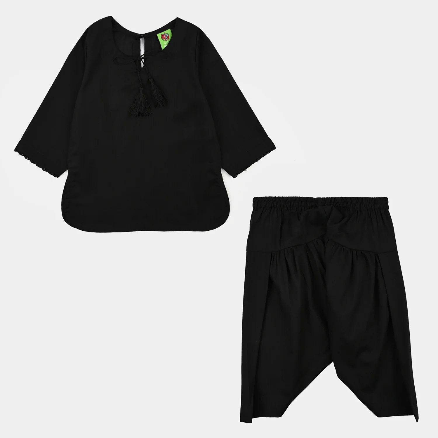 Infant Girls Cotton 2Pcs Basic-Black