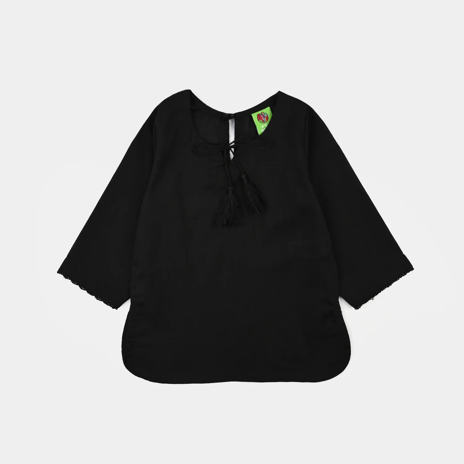 Infant Girls Cotton 2Pcs Basic-Black - Image 2