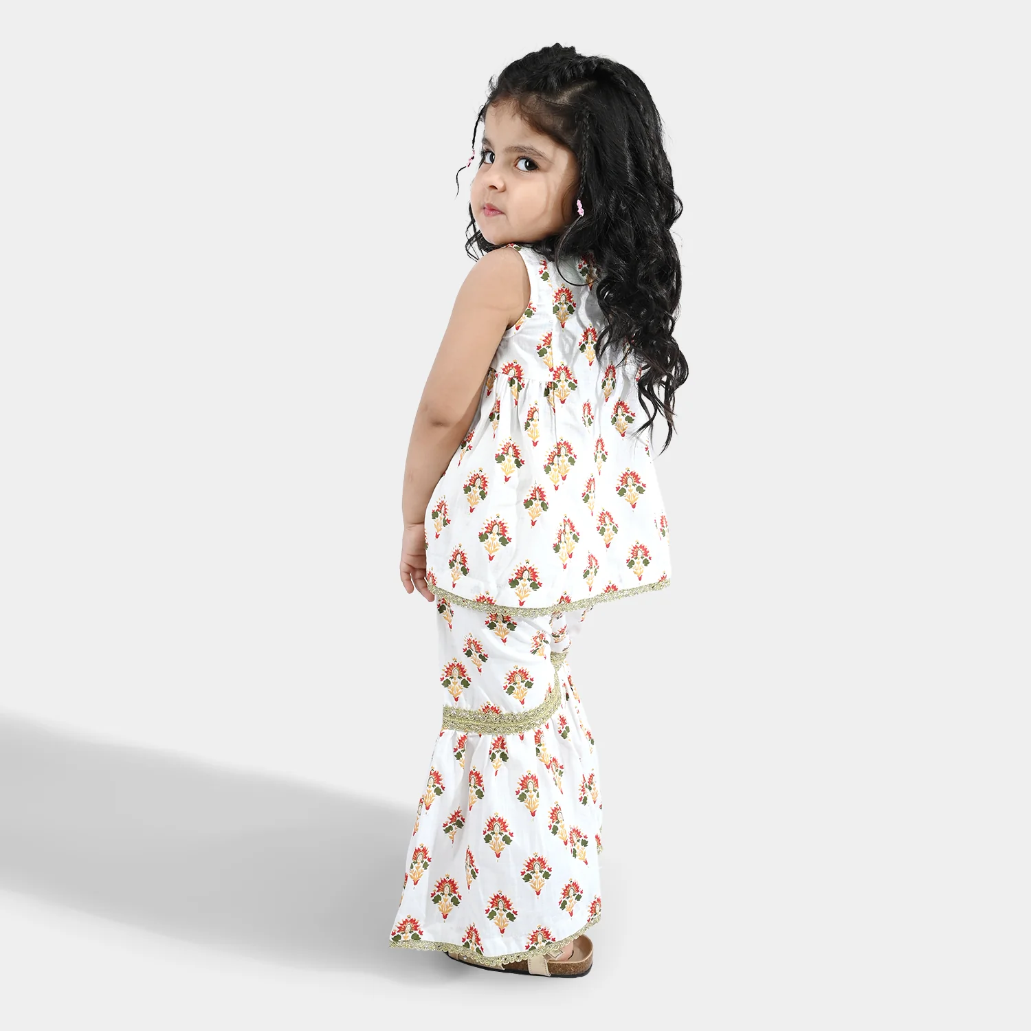 Infant Girls Cotton 2Pcs Roshan-Off White - Image 3