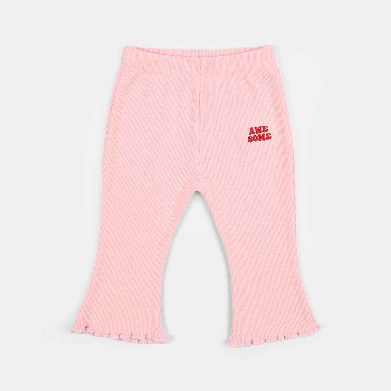 Infant Girls Cotton Rib Tight Awesome - Pink
