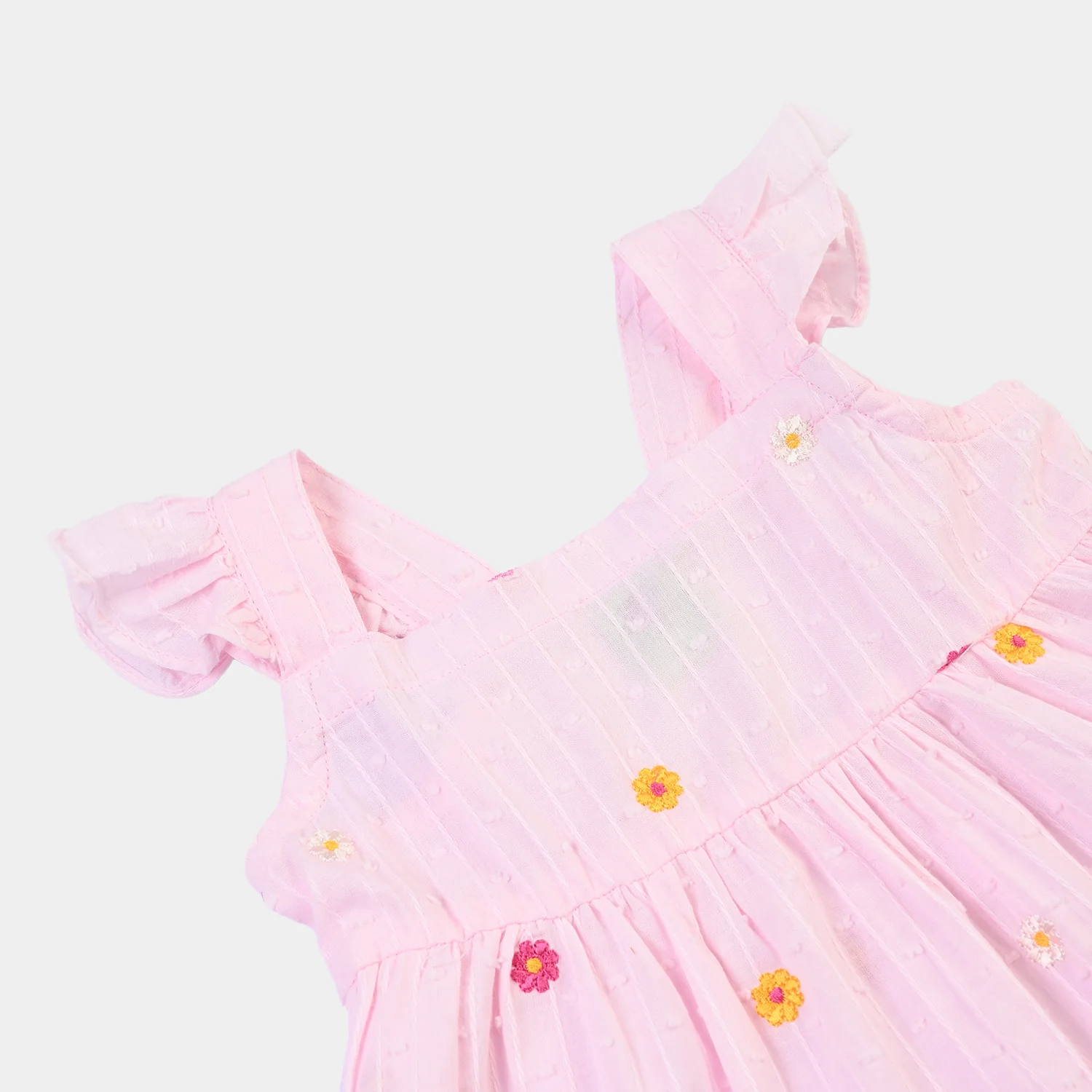 Infant Girls Cotton Brochia Emb Top Tin Tin-Pink - Image 2