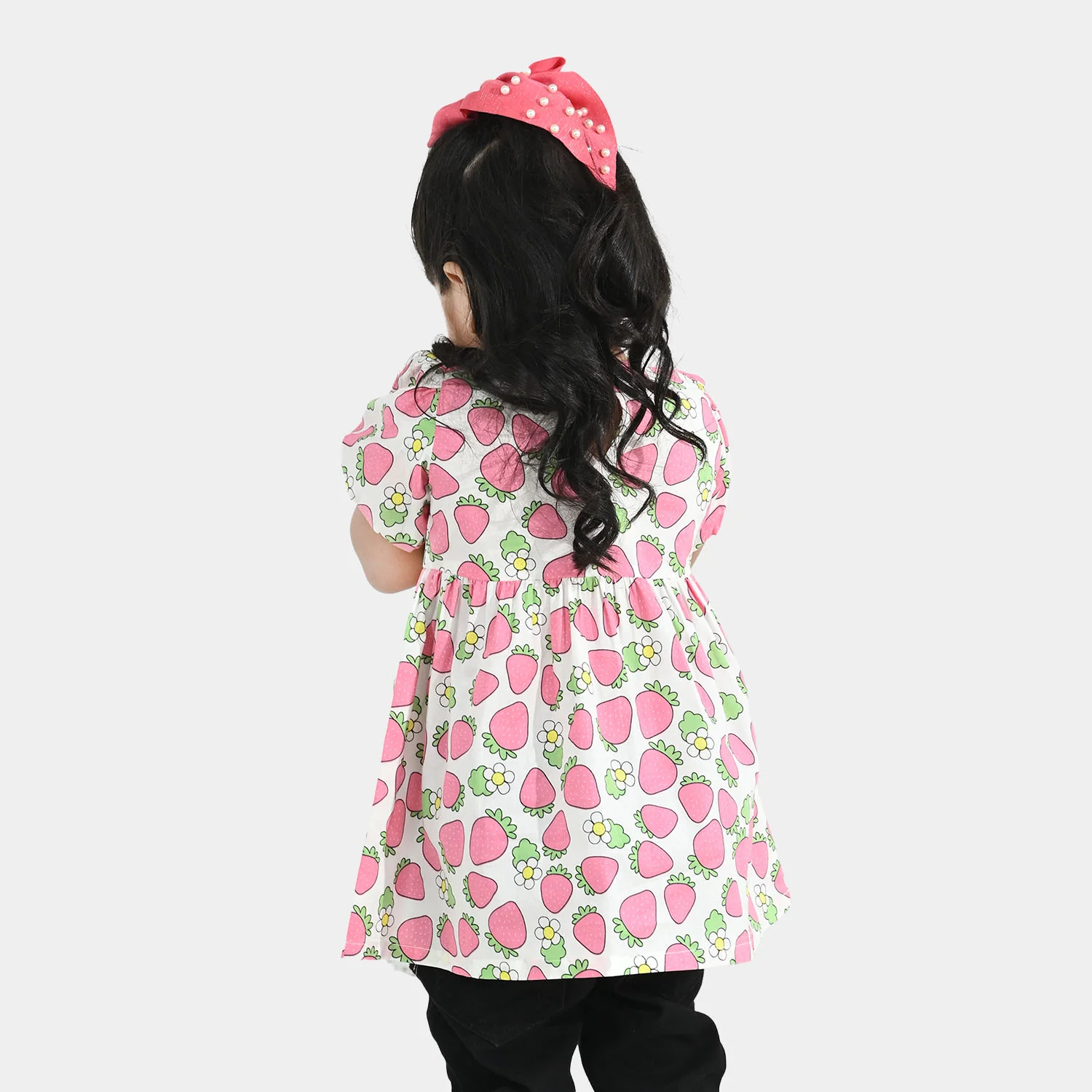 Infant Girls Cotton Casual Frock (Strawberry) - Multi - Image 5