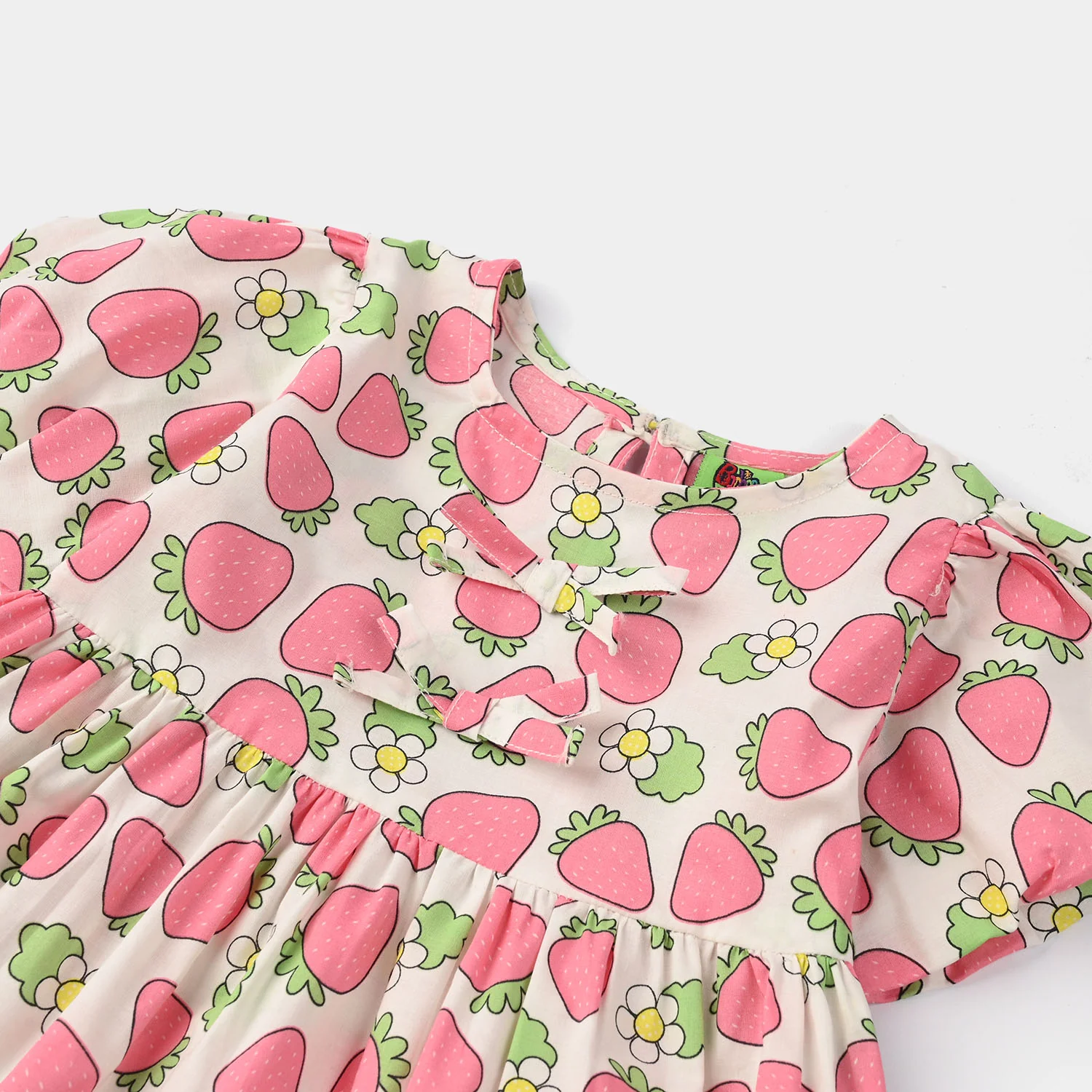 Infant Girls Cotton Casual Frock (Strawberry) - Multi - Image 7