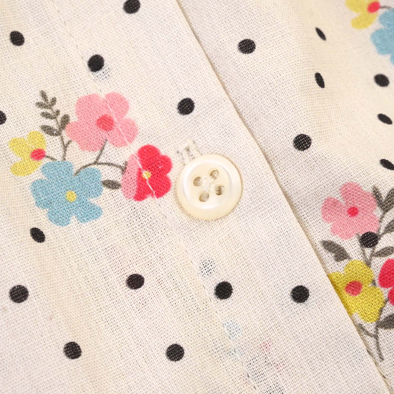 Infant Girls Cotton Casual Top Mini Dots-Multi - Image 2