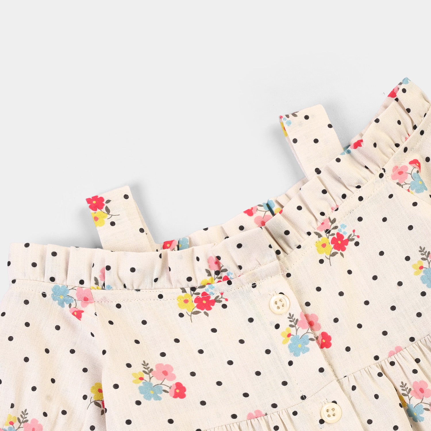 Infant Girls Cotton Casual Top Mini Dots-Multi - Image 3