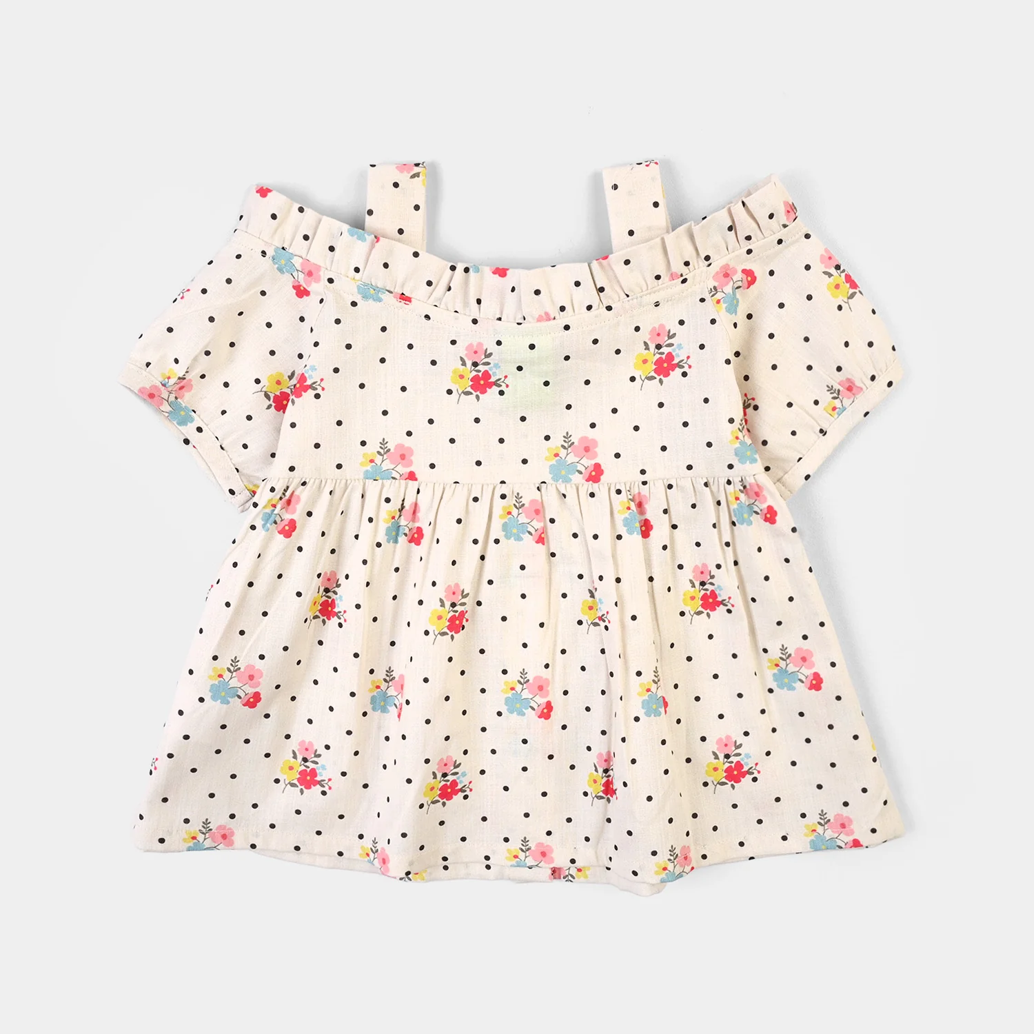 Infant Girls Cotton Casual Top Mini Dots-Multi - Image 4
