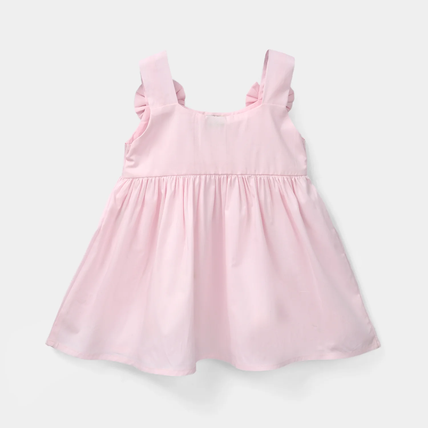 Infant Girls Cotton Embroidered Kurti (Butterfly) - Baby Pink - Image 3