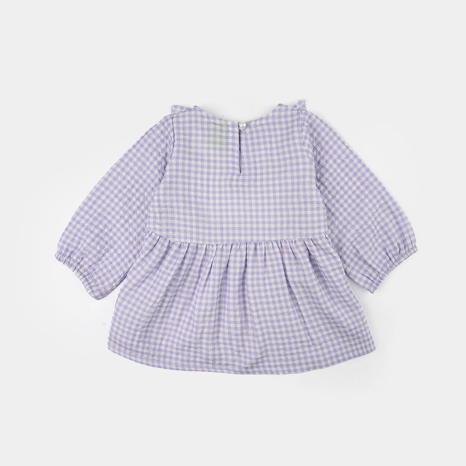 Infant Girls Cotton Embroidered Top (Lilly) - Lilac - Image 3