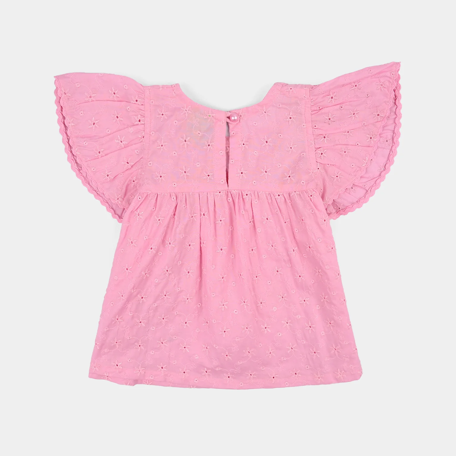 Infant Girls Cotton Emb Top Pink-Lilac - Image 5