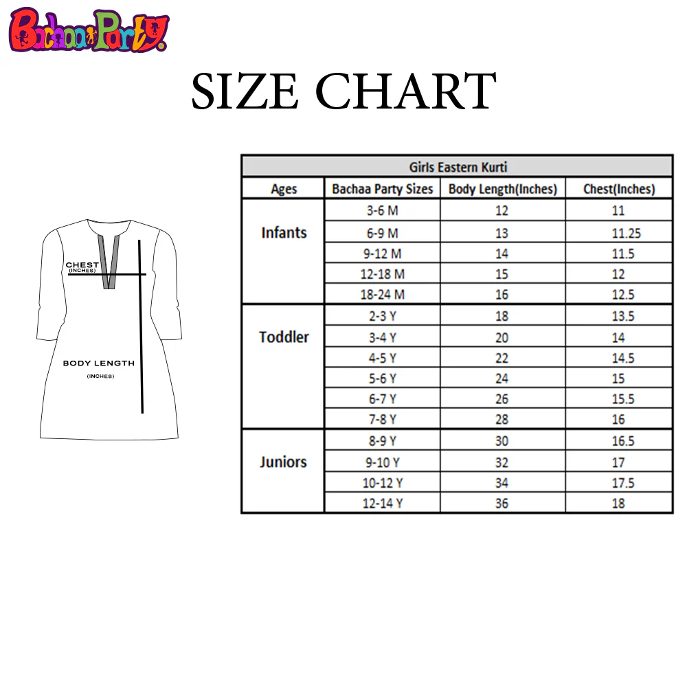 Infant Girls Cotton Embroidered Kurti - ORANGE - Image 5
