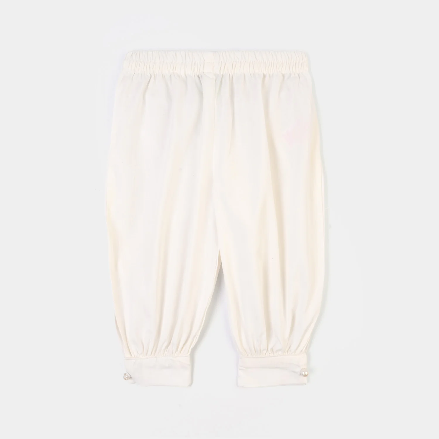 Infant Girls Cotton Harem Pant -WHITE