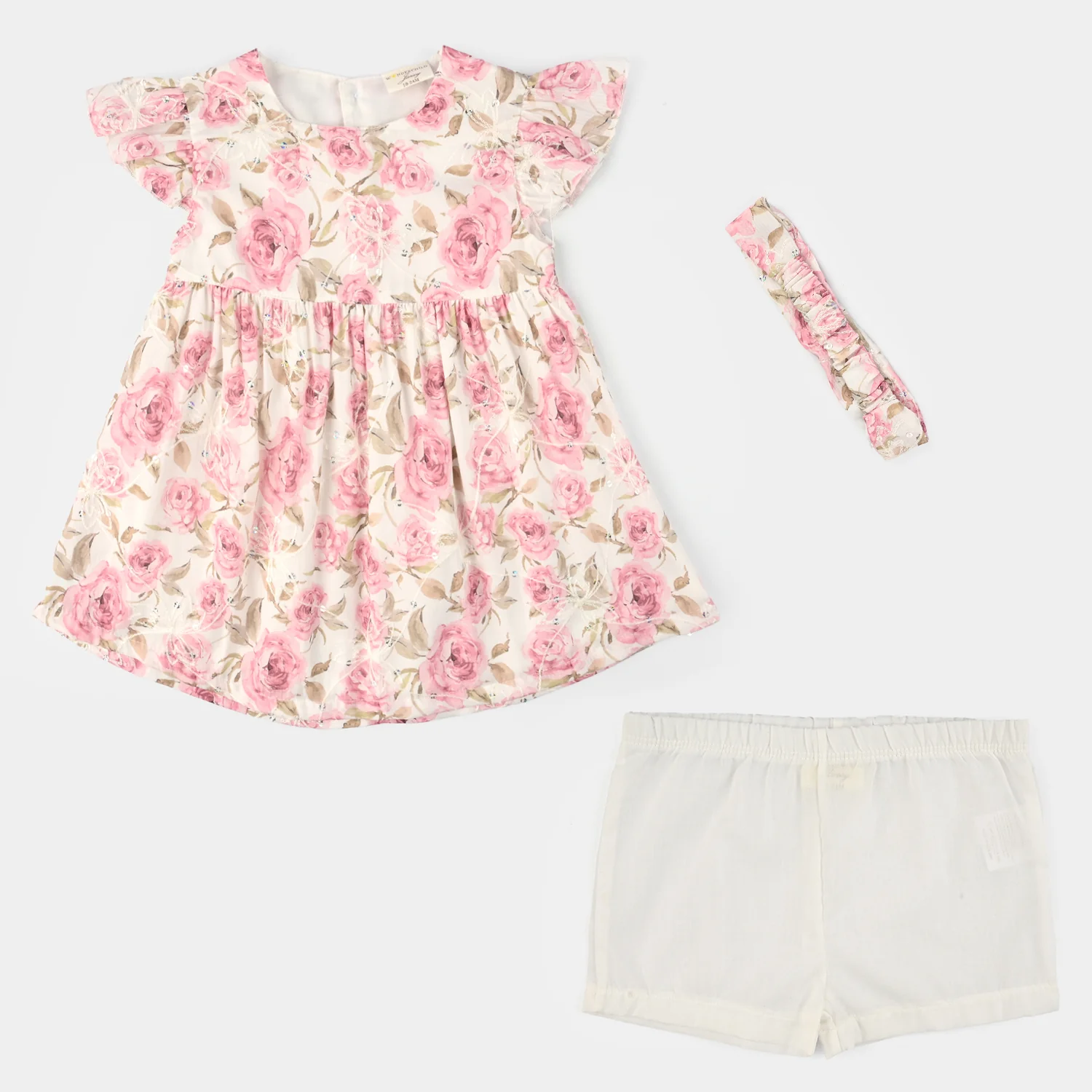 Infant Girls Cotton Interlock Fancy Frock - Pink