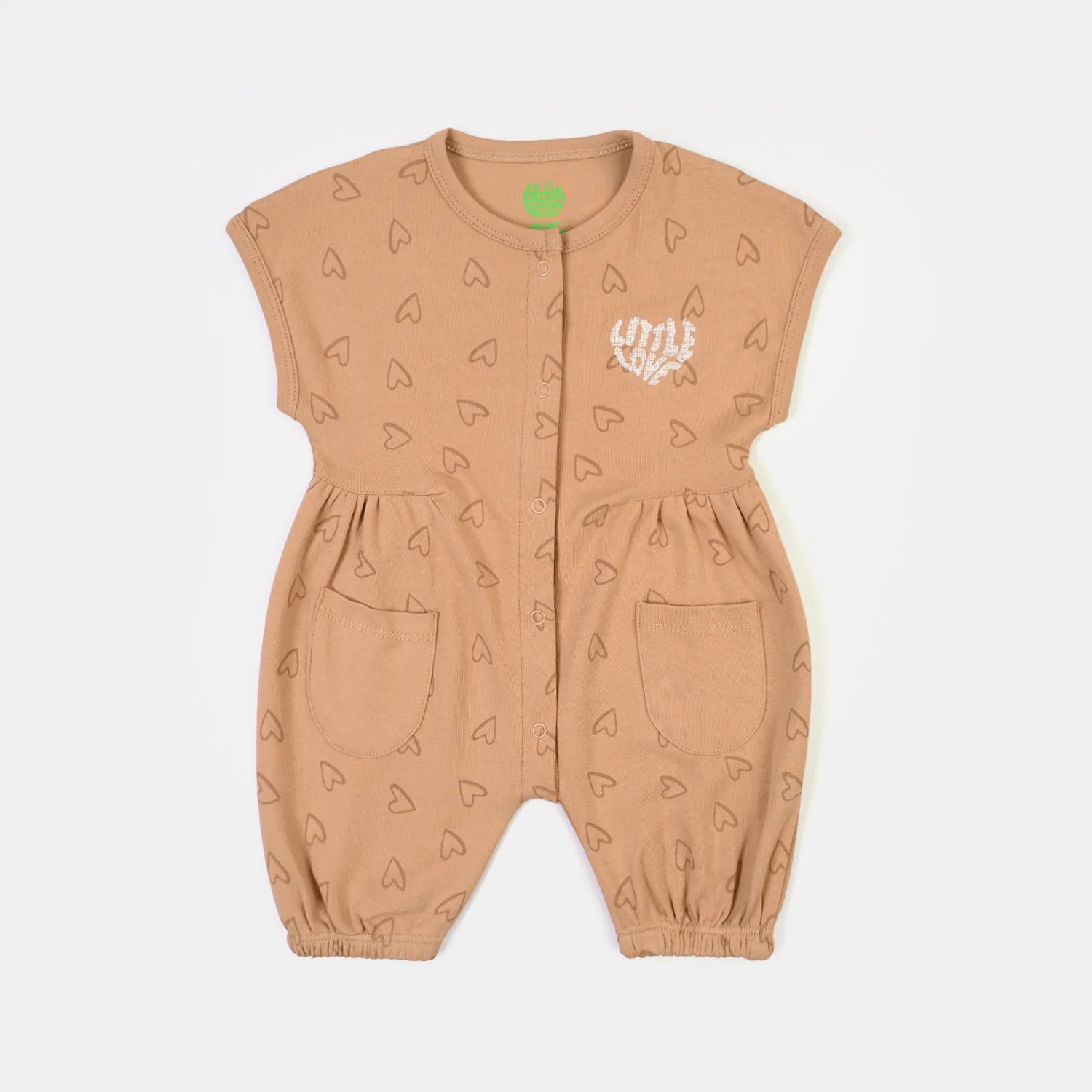 Infant Girls Cotton Interlock Knitted Romper LITTLE LOVE-BROWN