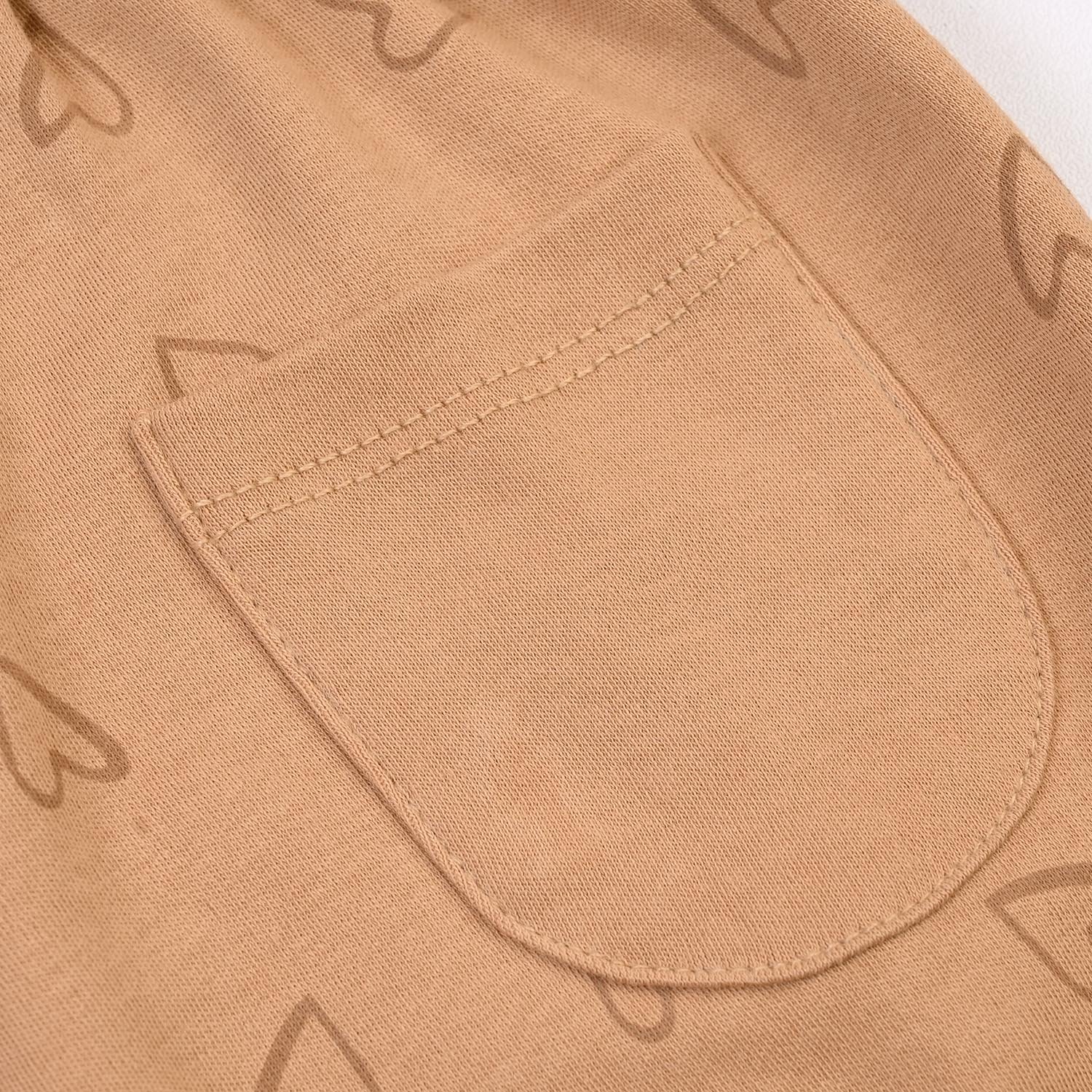 Infant Girls Cotton Interlock Knitted Romper LITTLE LOVE-BROWN - Image 3