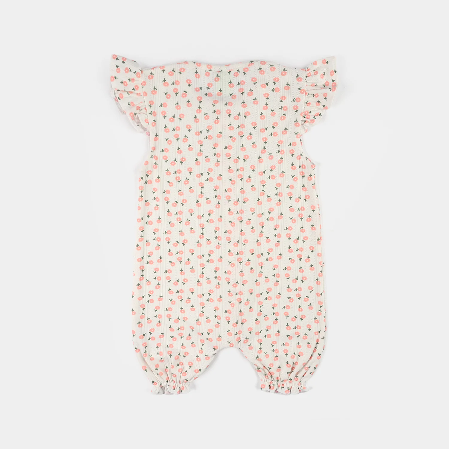 Infant Girls Cotton Interlock Knitted Romper (Soft Petal) - White - Image 4