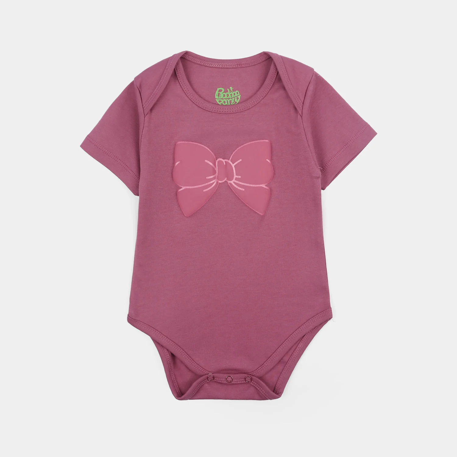 Infant Girls Cotton Interlock Romper (Bow) - Purple