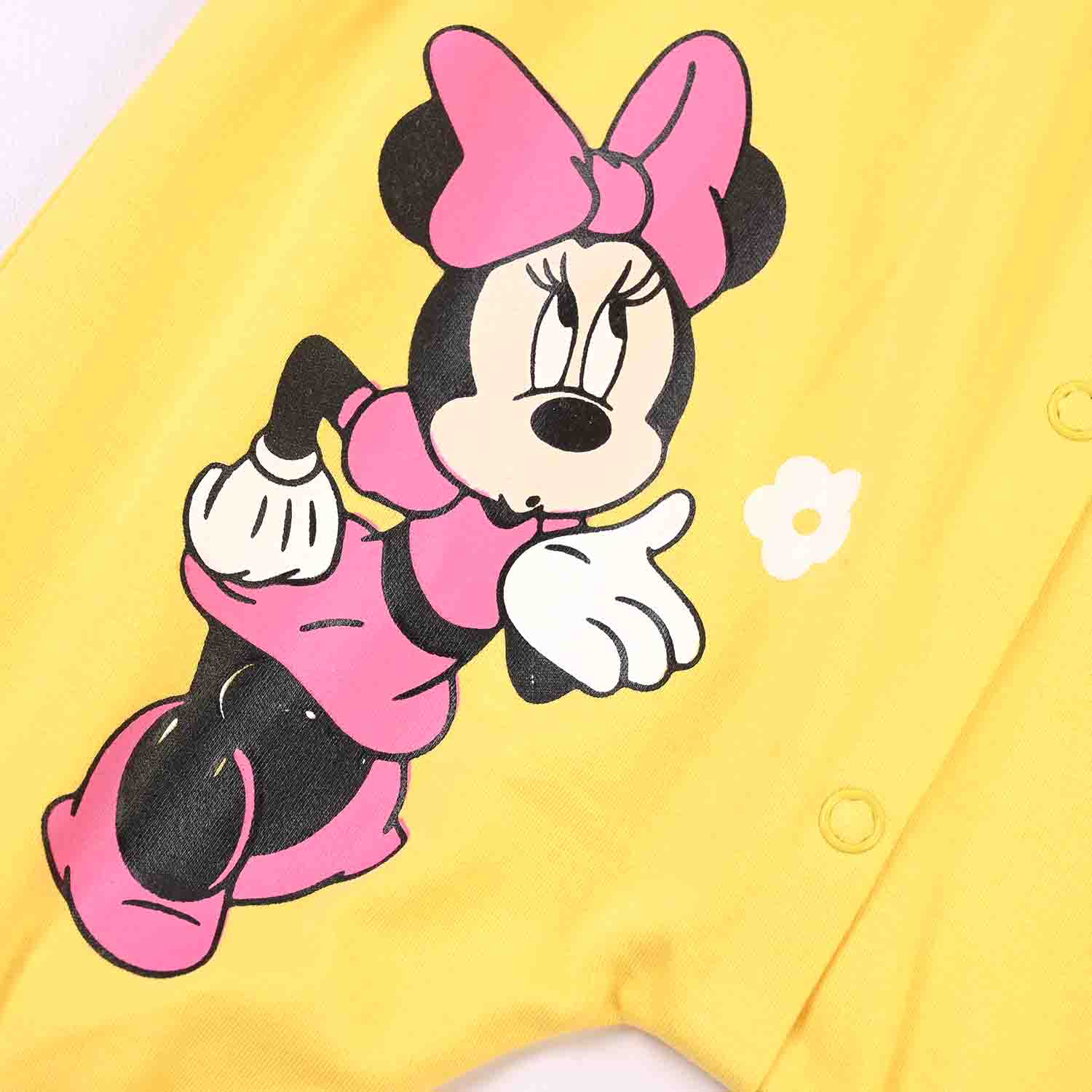 Infant Girls Cotton Interlock Romper Character-YELLOW - Image 2