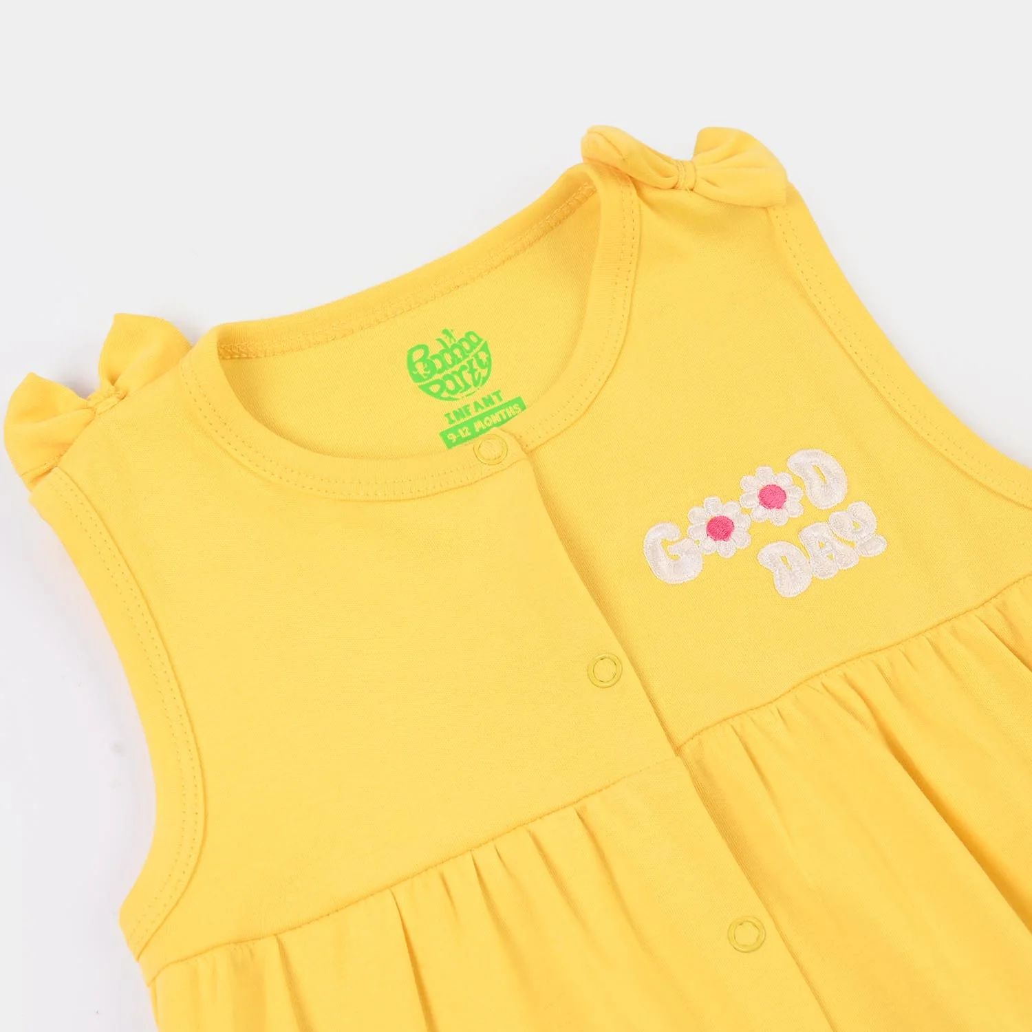 Infant Girls Cotton Interlock Romper Character-YELLOW - Image 3