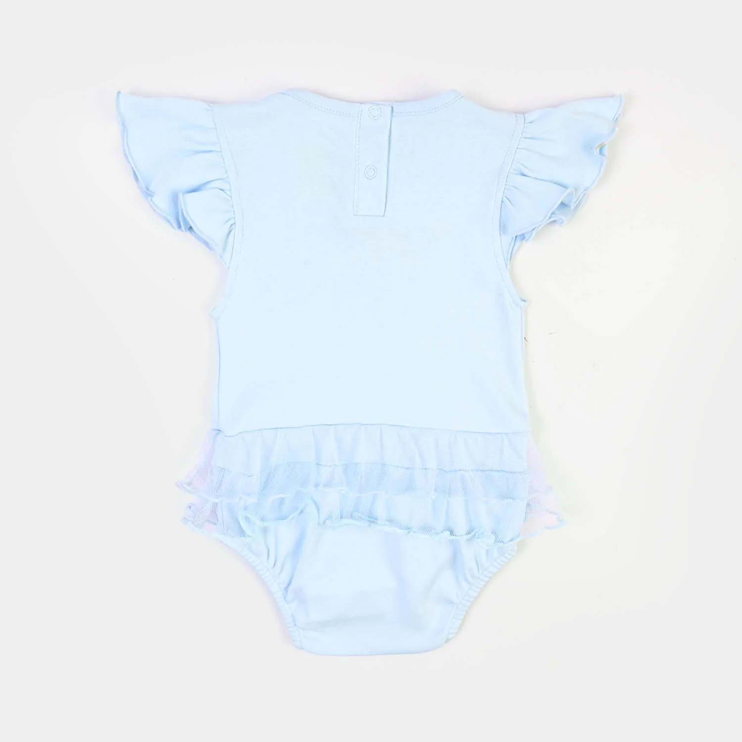 Infant Girls Cotton Interlock Romper Loved-BLUE - Image 4