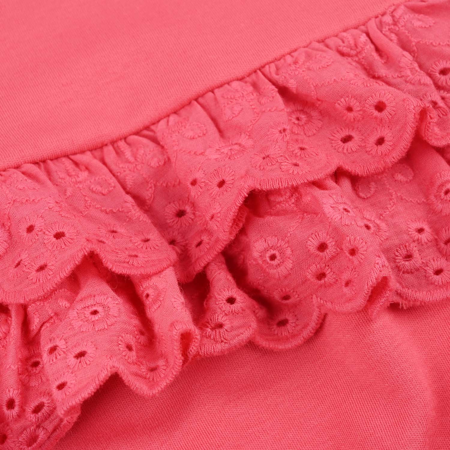 Infant Girls Cotton Interlock Romper- Pink - Image 3