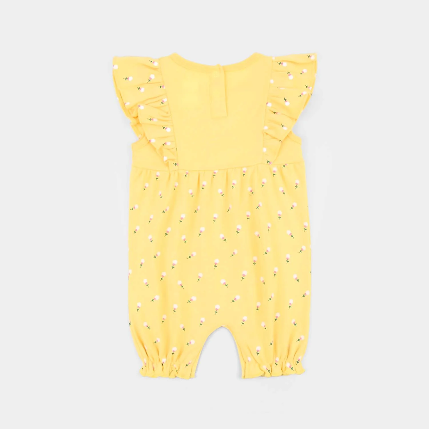 Infant Girls Cotton Interlock Romper Rabbit Dove-Yellow - Image 4